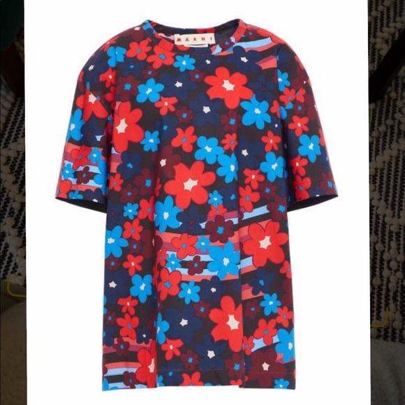 MARNI Floral Cotton Poplin Top - Picture 3 of 12